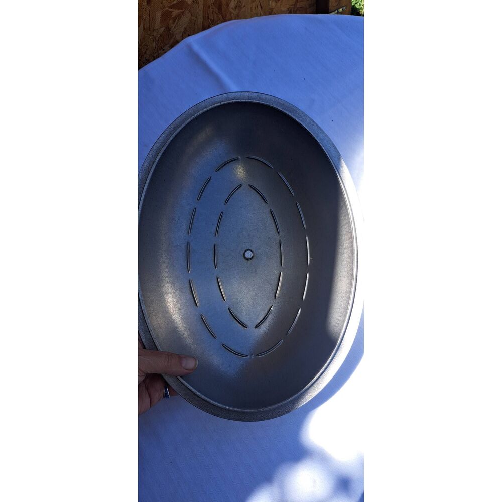Vintage Club Aluminum Oval Dutch Oven Roaster Pot With Lid 6 Quart Silver Hammer - Picture 4 of 5
